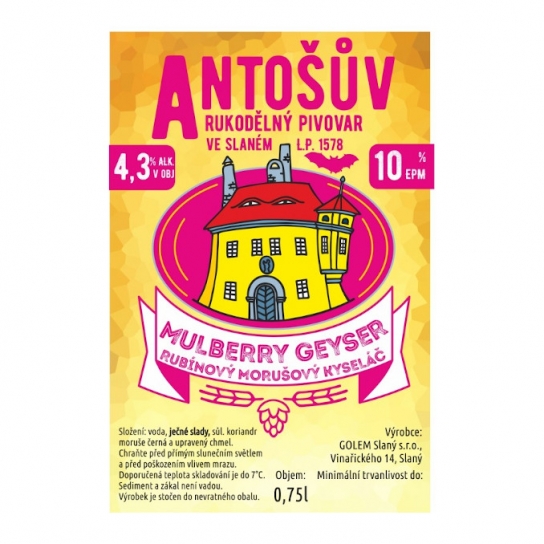Antoš Mulberry Geyser Gose 10° 0,75 L	
